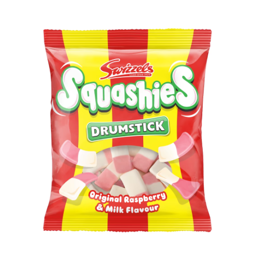 Swizzels Drumstick Squashies Original Raspberry & Milk Flavour Bag 120g