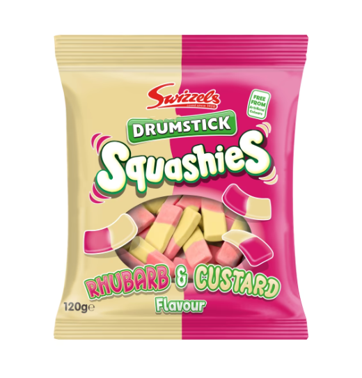 Swizzels Drumstick Squashies Rhubarb & Custard Flavour Bag 120g