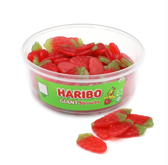 Haribo Giant Strawbs Tub 825g