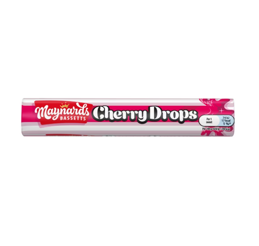 Maynards Bassetts Cherry Drops Sweets Roll 45g